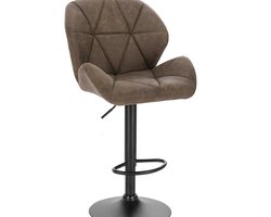 Barkruk - Bruin Kunstleer - Rugleuning - Verstelbaar - Zithoogte 60-82cm