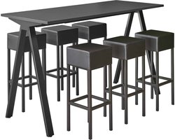 Barkruk Design met zwart frame en zitting zwart