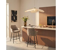 Barkruk Dinant - Taupe Textiel - Comfortabele Barstoel
