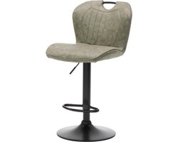 Barkruk Duuk Groen - Polyester - Set van 2 - Geschikt voor kookeiland - Ja - In hoogte verstelbaar - Zithoogte 61.5 - 81.5 cm