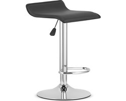 Barkruk FORT - Zwart Kunstleer, Chroom Basis, Modern Design, Hoogte Verstelbaar, 360° Draaibaar, Max. 120 kg