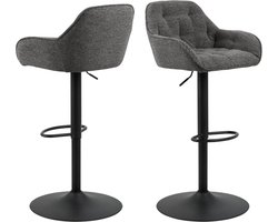 Barkruk Kelly Monza Antraciet - Giga Living