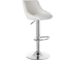 Barkruk - Kunstleer - Metalen frame - Schuim met hoge dichtheid - In hoogte verstelbaar - Chromen onderstel - Draaikruk - 84-106cm x 35x38cm