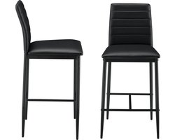 Barkruk Lidköping kunstleer 96x43x47 cm set van 2 - zwart