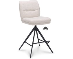 Barkruk Lizz - Zithoogte 65 - Stof Alpine Natural - Poot Zwart 360° Return-system