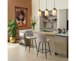 Barkruk Luik - Beige Textiel - Zachte Zitting - Modern Design