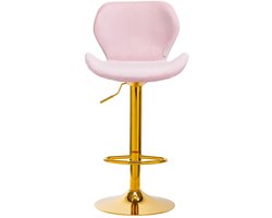 Barkruk LUX Roze fluweel - Bar Kruk - Fluwelen Stof