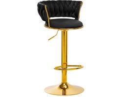 Barkruk LUX Zwart fluweel - Bar Kruk - Fluwelen Stof