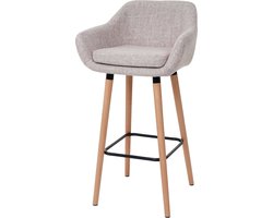 Barkruk Malmö T381, barkruk counterkruk MVG-gecertificeerd ~ textiel, crèmegrijs