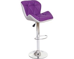 Barkruk MCW-A92, barkruk, in hoogte verstelbaar kunstleer ~ paars