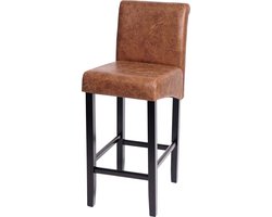 Barkruk MCW-C33, barkruk tegenkruk, hout MVG-gecertificeerd ~ imitatiesuède, donkere poten, stof/textiel