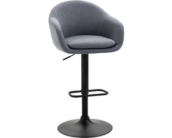 Barkruk met Voetensteun – Verstelbare Hoogte 63-83 cm – 360° Draaibaar – Donkergrijs – Modern Design