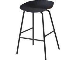 Barkruk Mickey Zwart - Kunststof - Set van 4 - Geschikt voor kookeiland - Zithoogte 67 cm - Zitdiepte 34 cm