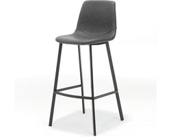 Barkruk Monza - leer Vintage zwart