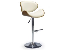 Barkruk New jersey in walnoot met creme