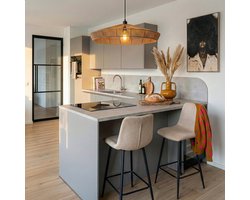 Barkruk Nora - Beige Textiel - Modern Design & Comfortabel Zitcomfort