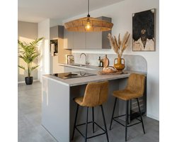 Barkruk Nora - Textiel Mustard - Comfortabel & Stijlvol
