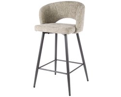 Barkruk Set van 2 - Barkrukken met Rugleuning - Barkrukken met Armleuning - Barkrukken Industrieel Buiten - Barkruk Buiten - Ronde Barkrukken - Barstoel met Stalen Frame - Keukenstoel