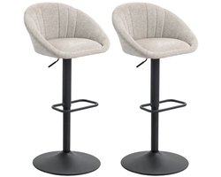 Barkruk - Set Van 2 - Draaibare Barstoelen Met Armleuningen En Rugleuning - Voor Keuken