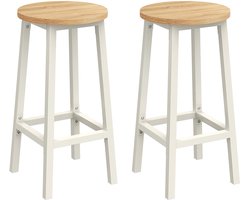 Barkruk – Set van 2 – Ebbenhout/Zwart/Eiken/Beige/Wit