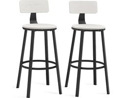 Barkruk set van 2 industrieel design vintage wit en zwart