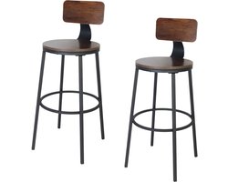 Barkruk set van 2 - met rugleuning - industrieel