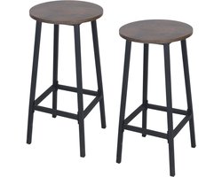 Barkruk - set van 2 - zithoogte 65 cm - bruin-zwart