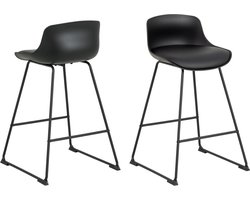 Barkruk Stof Bruin - 46x50x110,5cm - Zithoogte 60,5-82cm - Set van 2