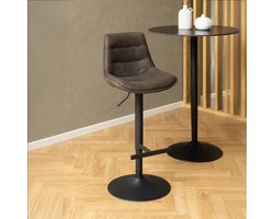 Barkruk Stof Grijs - 47x52,5x95cm - Zithoogte 65-84cm - House Nordic - Set van 2