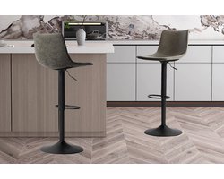 Barkruk 'Trevi' PU Grijs (2 stuks)