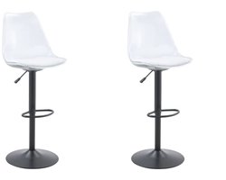 Barkruk Verstelbare 2 Stuks 45,7x53,3x99-120 cm Barkrukken Zwart Transparant Metaal Kunststof Hoogte Verstelbaar 360 Graden Draaibaar Keukens Bistro's