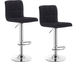 Barkruk - Verstelbare Barstoel - Ergonomische Tegenkruk - Duurzame Linnen Zitting - Metalen Frame - Vloerbescherming - 92cm-114cm x 44cm x 38cm