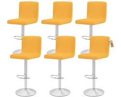 Barkrukhoezen - Wasbare stoelhoezen - Set van 6 - Geel