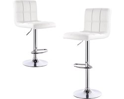 Barkrukken - 1 Stuk - Barkruk - Luxe Barkrukken - Barkrukken Met Rugleuning - Barkruk - Hoge Bar Krukken - Wit