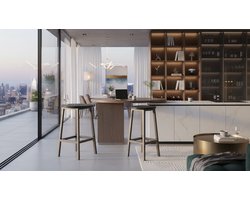 Barkrukken Set van 2 – House&Garden Vintage Bruin Zwart – 65 cm Zithoogte – Industriële Barstoelen Metaal & Hout – Met Voetensteun – Voor Keukeneiland, Bartafel & Eetkamer