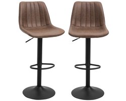 Barkrukken - Verstelbare hoogte - Voetsteunen - Bruin