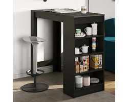 Barmeubel JANIS - Kleur zwart - Blad betoneffect L 115 cm x H 102 cm x D 50 cm