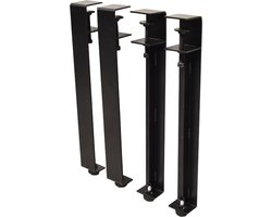 Barnwoodweb Schroefbare tafelpoot - Metaal - zwart - 41 cm - Set van 4 stroefbare poten
