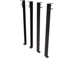 Barnwoodweb Schroefbare tafelpoot of bureaupoot - metaal - zwart - 75 cm - set van 4 schroefbare poten