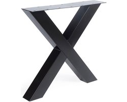 Barnwoodweb Stalen X-model Tafelpoten Set - 72cm Hoogte - Zwart Poedercoat - Inclusief Schroevenset - 2 Stuks