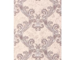 Barok behang EDEM 1026-13 vinylbehang gestructureerd met ornamenten en metalen accenten crème beige zilver 5,33 m2