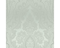 Barok behang Profhome 387081-GU vliesbehang hardvinyl warmdruk in reliëf glad in barok stijl glinsterend groen zilver mintgroen 5,33 m2