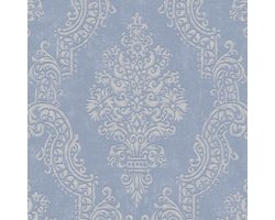 Barok behang Profhome 397652-GU vliesbehang gestructureerd met ornamenten glinsterend purper pastelkleur parelwit 5,33 m2