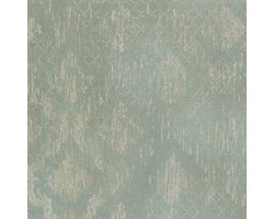 Barok behang Profhome 786725-GU vliesbehang hardvinyl warmdruk in reliëf gestructureerd met ornamenten en metalen accenten turkoois bleekgroen platina 5,33 m2