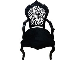 Barok eetkamerstoel zebra met armleuning