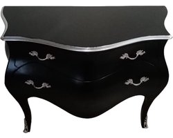 Barok luxe commode - zwart zilver