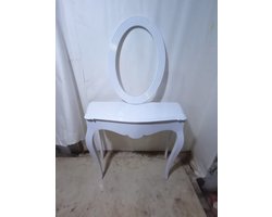 Barok ovale spiegel console wit