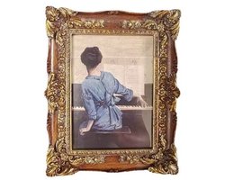Barok vintage lijst, 19 x 24 cm, brons.