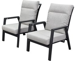 Barolo lounge balkonset 2 delig verstelbaar antraciet aluminium