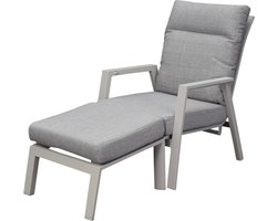 Barolo lounge balkonset 2 delig verstelbaar latte creme aluminium